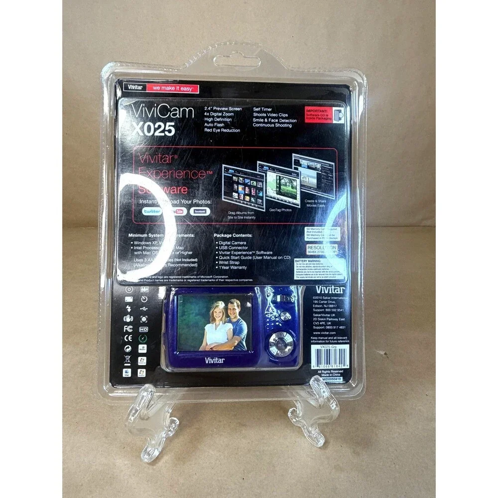 Vivitar ViviCam X025 Digital Camera – 10.1MP Purple - FACTORY SEALED